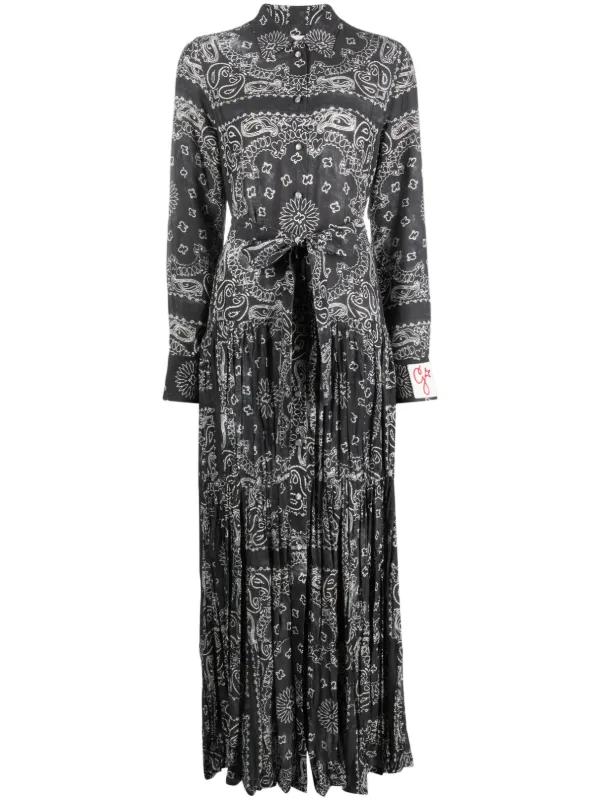 Golden Goose paisley print maxi shirtdress women Viscose 38 Grey