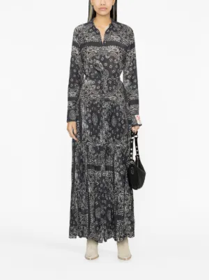 open lace back dress Women's Orange Print Niki Maxi Dress Golden Crystal in Size Medium by Outcast main image 1