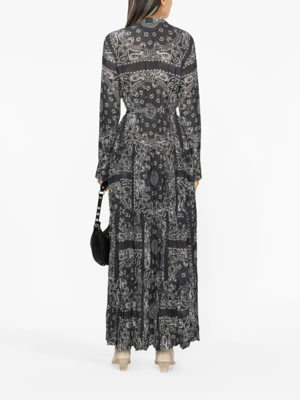 Golden Goose paisley print maxi shirtdress women Viscose 38 Grey