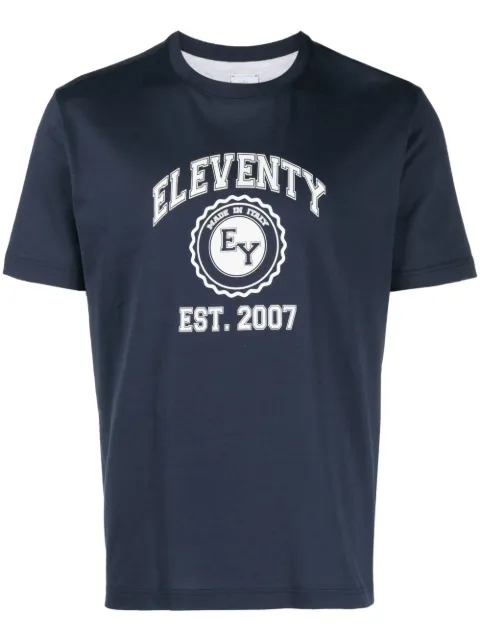 Eleventy logo-print cotton T-shirt