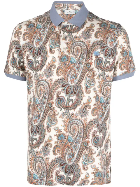 ETRO paisley-print cotton polo shirt
