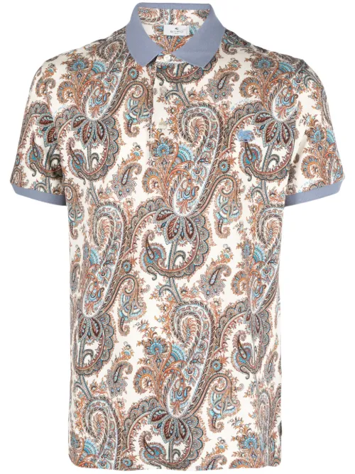 Polo en coton à motif cachemire - ETRO - Modalova