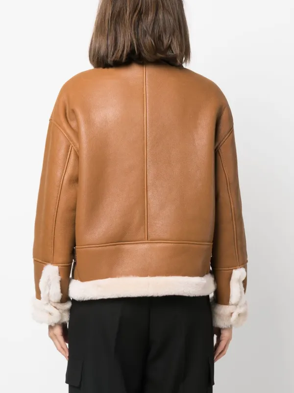 Orange shearling on sale jacket