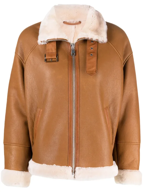 Shearling jacket tan store