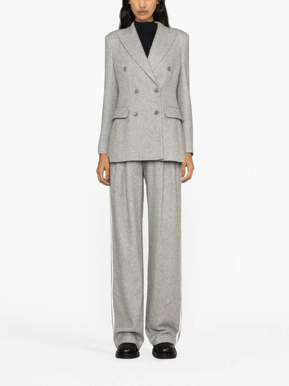 Ermanno Scervino side-stripe wool-blend track pants - Grijs