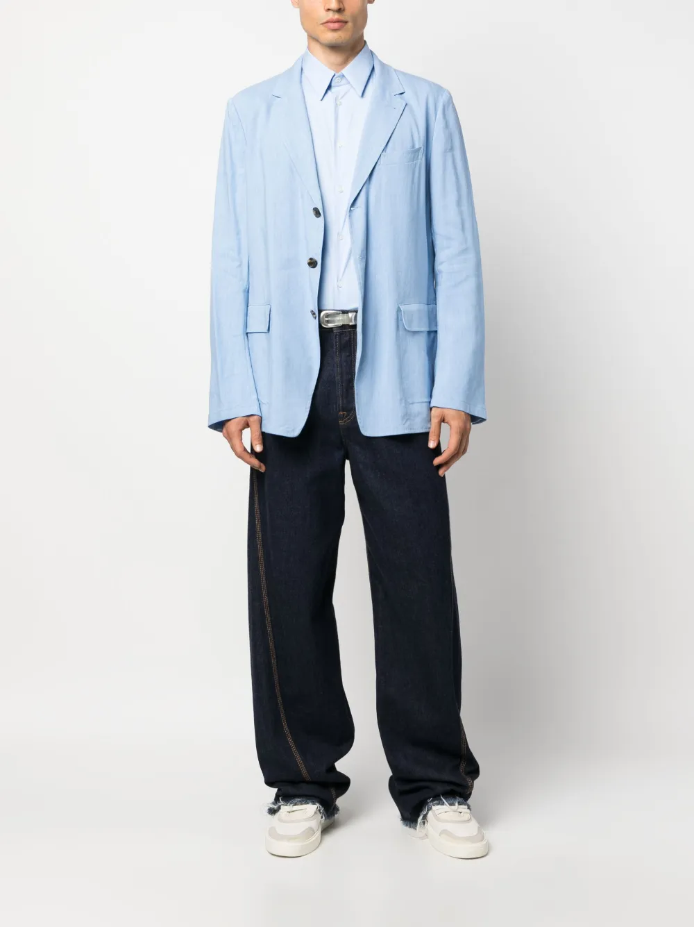 Lanvin long-sleeve poplin shirt - Blauw