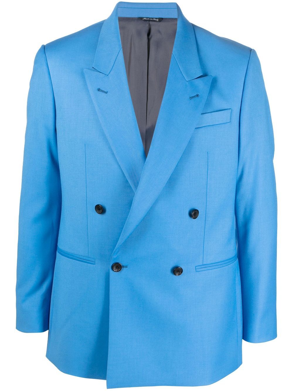 Shop Reveres 1949 Peak-lapel Double-breasted Blazer In Blue