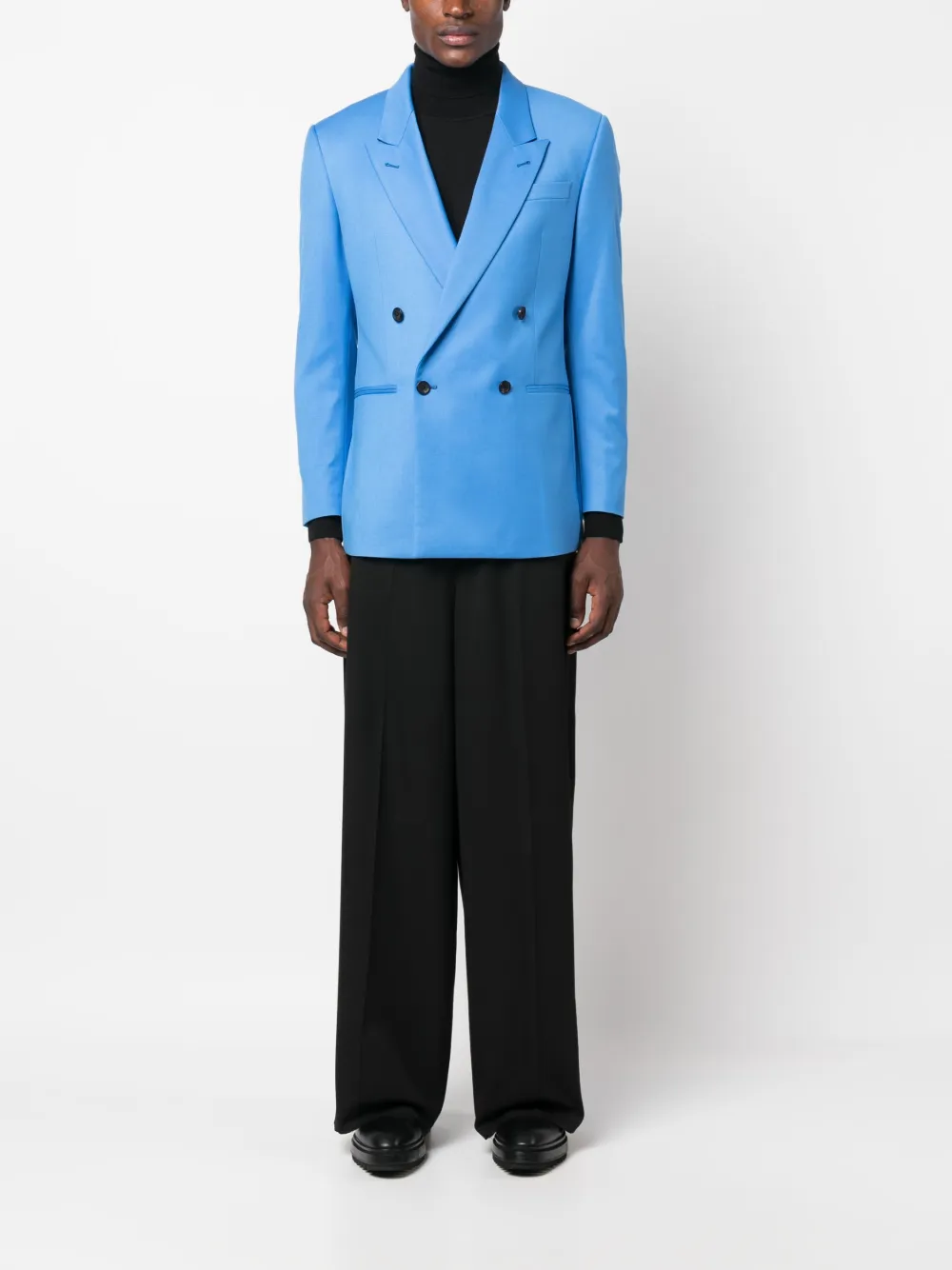 Shop Reveres 1949 Peak-lapel Double-breasted Blazer In Blue