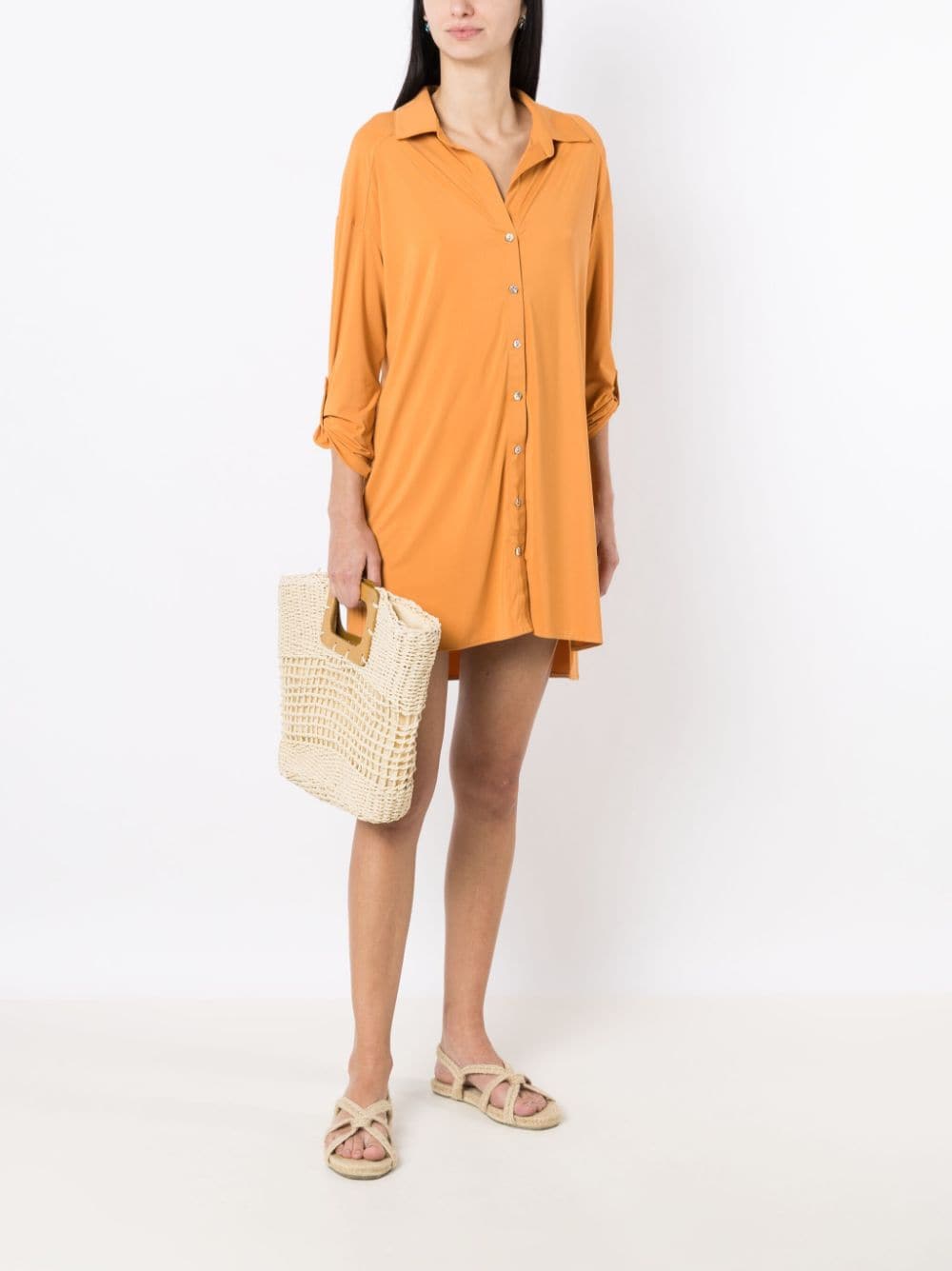 Shop Lygia & Nanny Meline Button-up Dress In Yellow