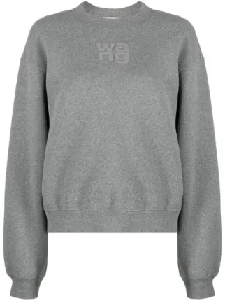 Alexander Wang glitter effect Terry Sweatshirt Grey FARFETCH TR