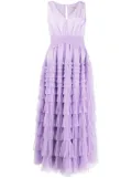 TWINSET ruffled tulle sleeveless midi dress - Purple