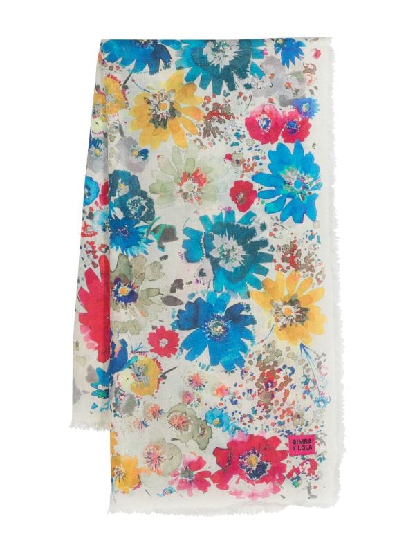 Bimba y Lola floral-print modal scarf