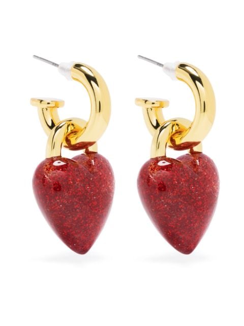 Bimba y Lola heart-pendant hoop earrings