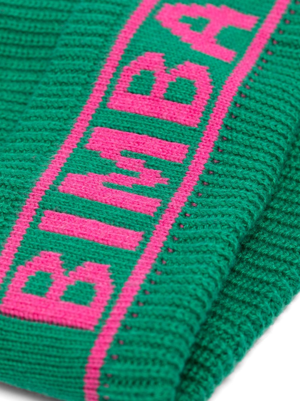 Bimba y Lola logo intarsia-knit cotton-blend beanie - Groen