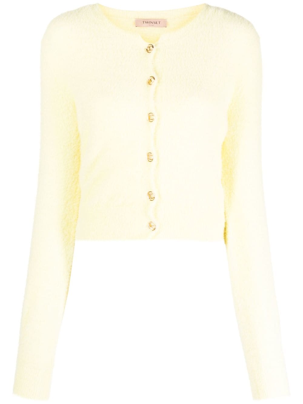 TWINSET brushed-finish knitted top and cardigan set - Yellow