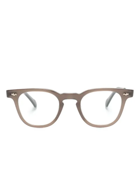 Garrett Leight lentes con armazón wayfarer y detalle