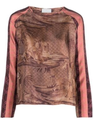 Pierre-Louis Mascia Aloe Long Sleeve Shirt in Brown - Size Xs