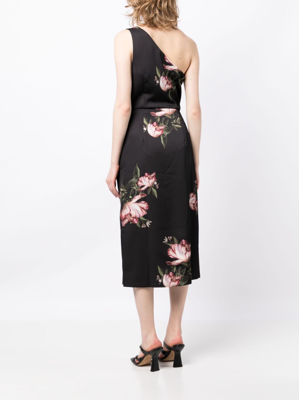 Shop Sachin & Babi Carmen Satin-finish Midi Dress In Black