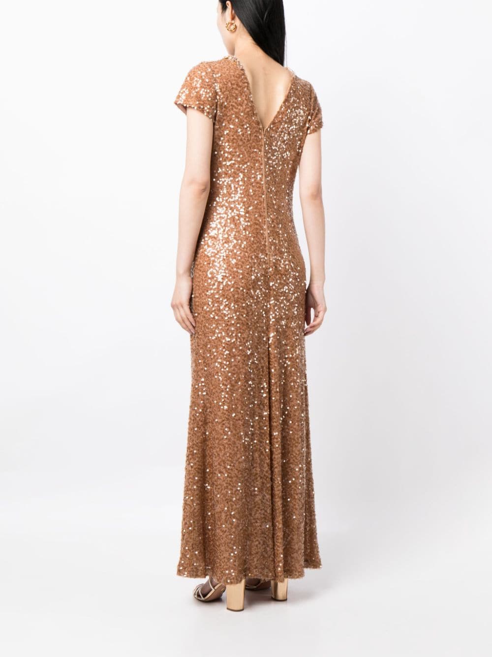 Shop Sachin & Babi Shiloh Sequin-embellished Gown In Brown