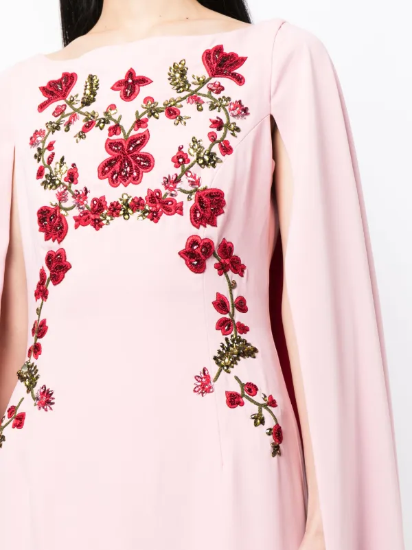 Sachin & Babi Vittoria Embroidered Cape Gown - Pink Sachin & Babi Vittoria Embroidered Cape Gown - Pink