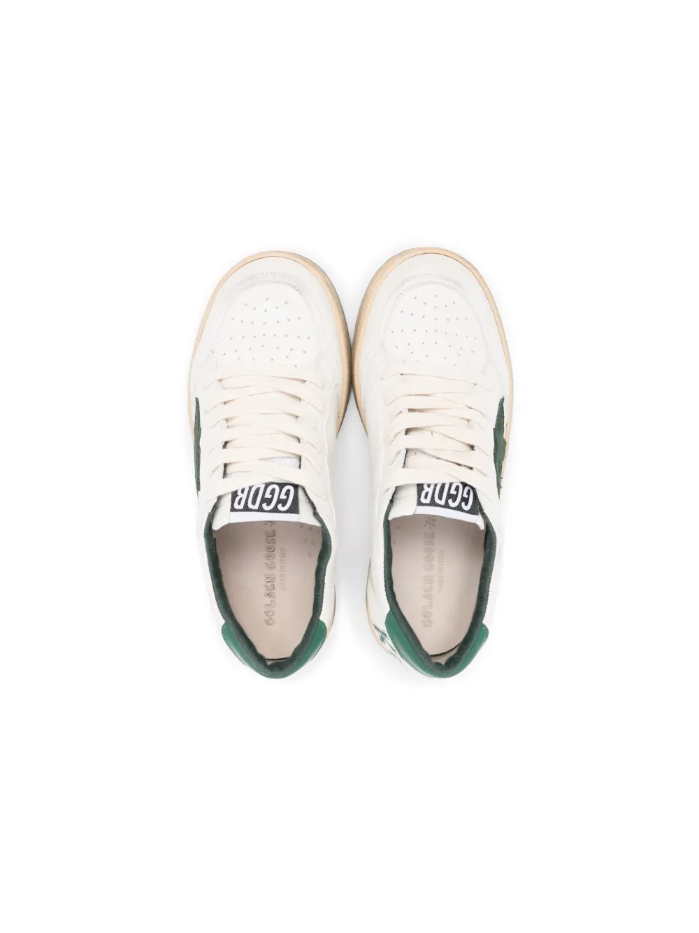 Shop Golden Goose Ball Star Logo-patch Leather Sneakers In White