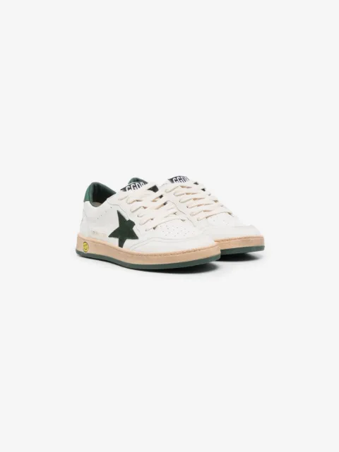 Golden Goose Kids Ball Star logo-patch leather sneakers