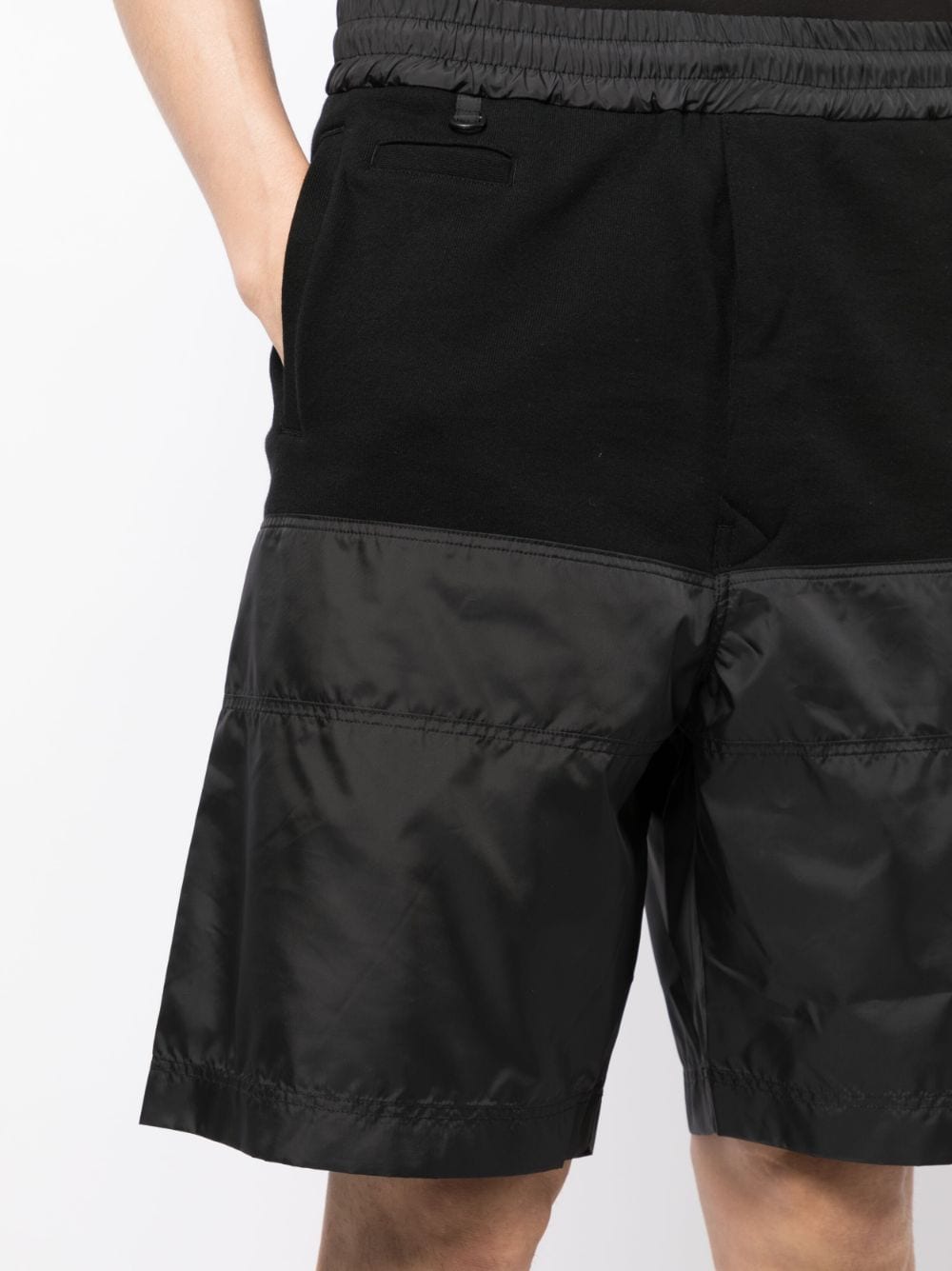 Shop Undercover Panelled-design Elasticated-waistband Track Shorts In Black