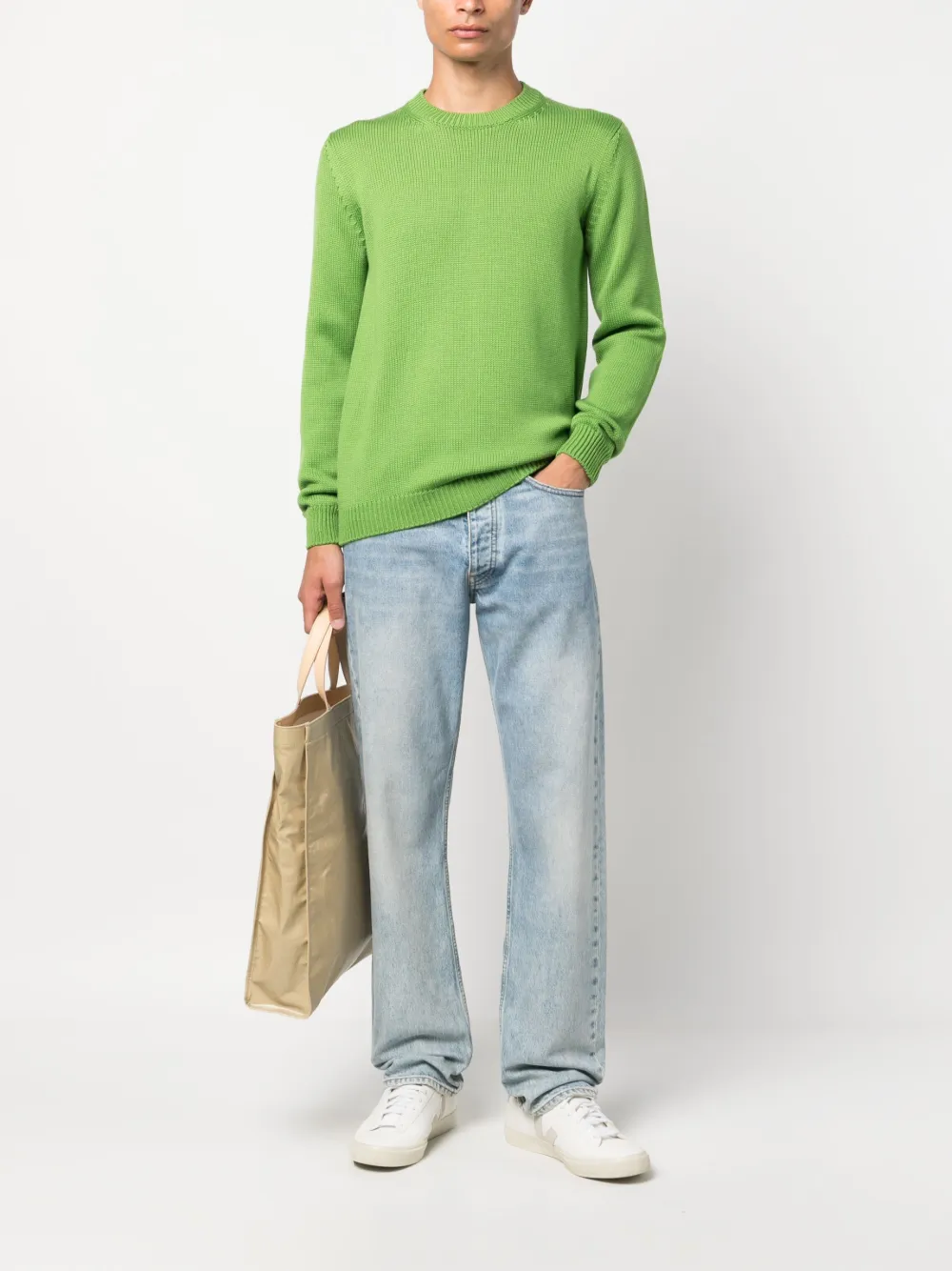 Roberto Collina Intarsia trui - Groen