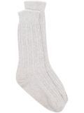 Eleventy cable-knit cashmere socks - Grey