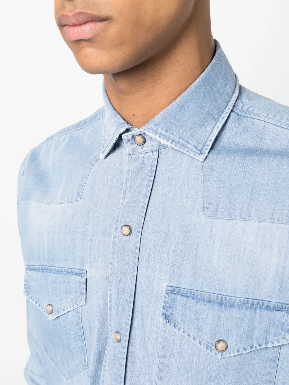 image 5 of eleventy texas 青年布长袖衬衫