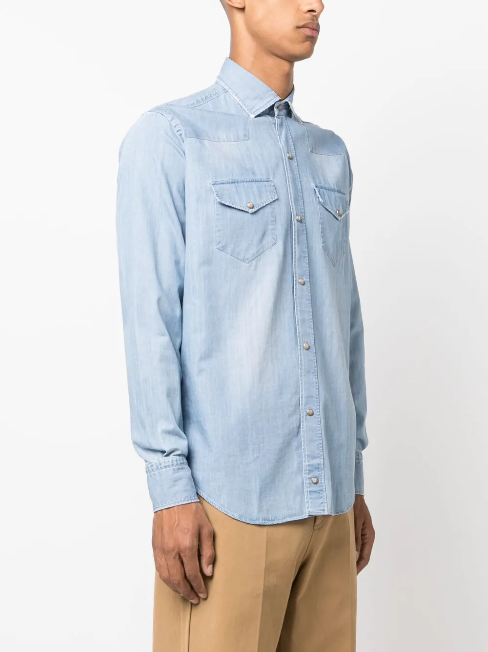 image 3 of eleventy texas 青年布长袖衬衫