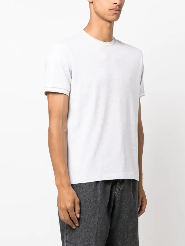 Tシャツ・カットソー ELEVENTY GREY COTTON T-SHIRT Eleventy striped-trim Giza-cotton T-shirt | Grey | FARFETCH TR