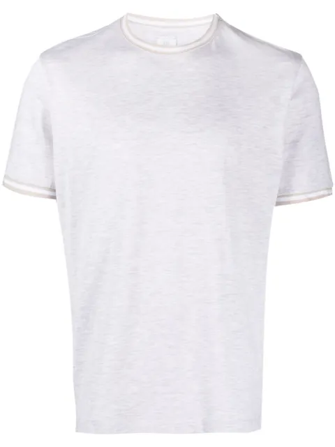 Eleventy striped-trim Giza-cotton T-shirt