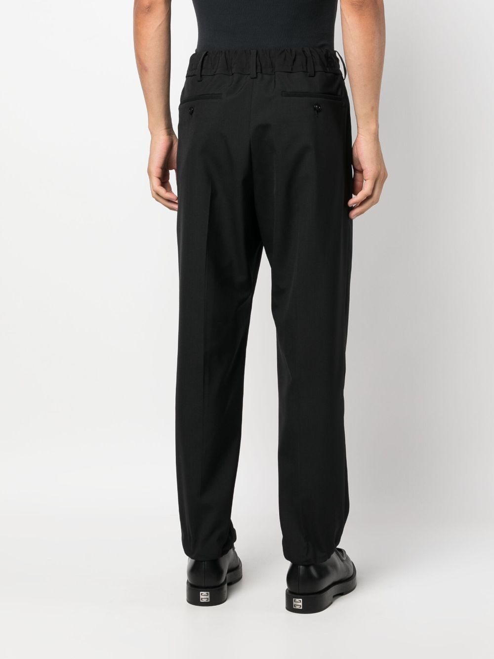Shop Sacai Mid-rise Straight-leg Trousers In Black