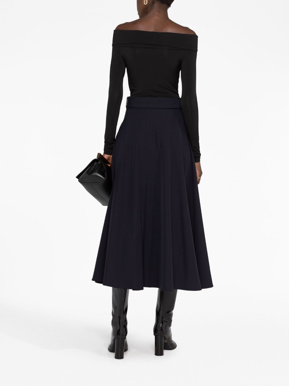 Alexander McQueen Midi-rok met ceintuur Blauw