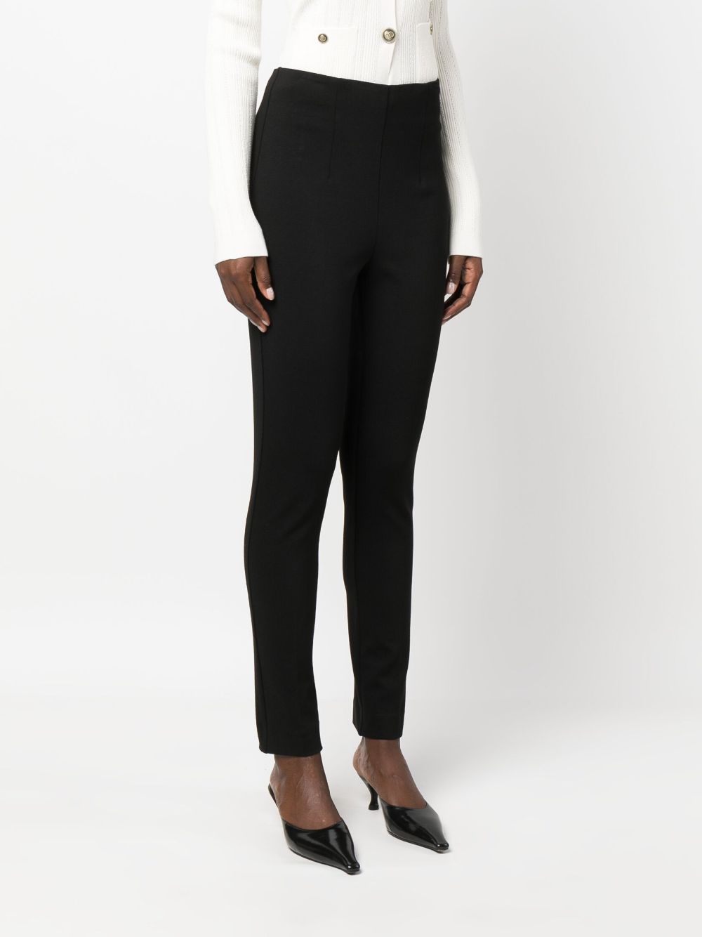 Shop Twinset Slim-fit Tailored Trousers In Black