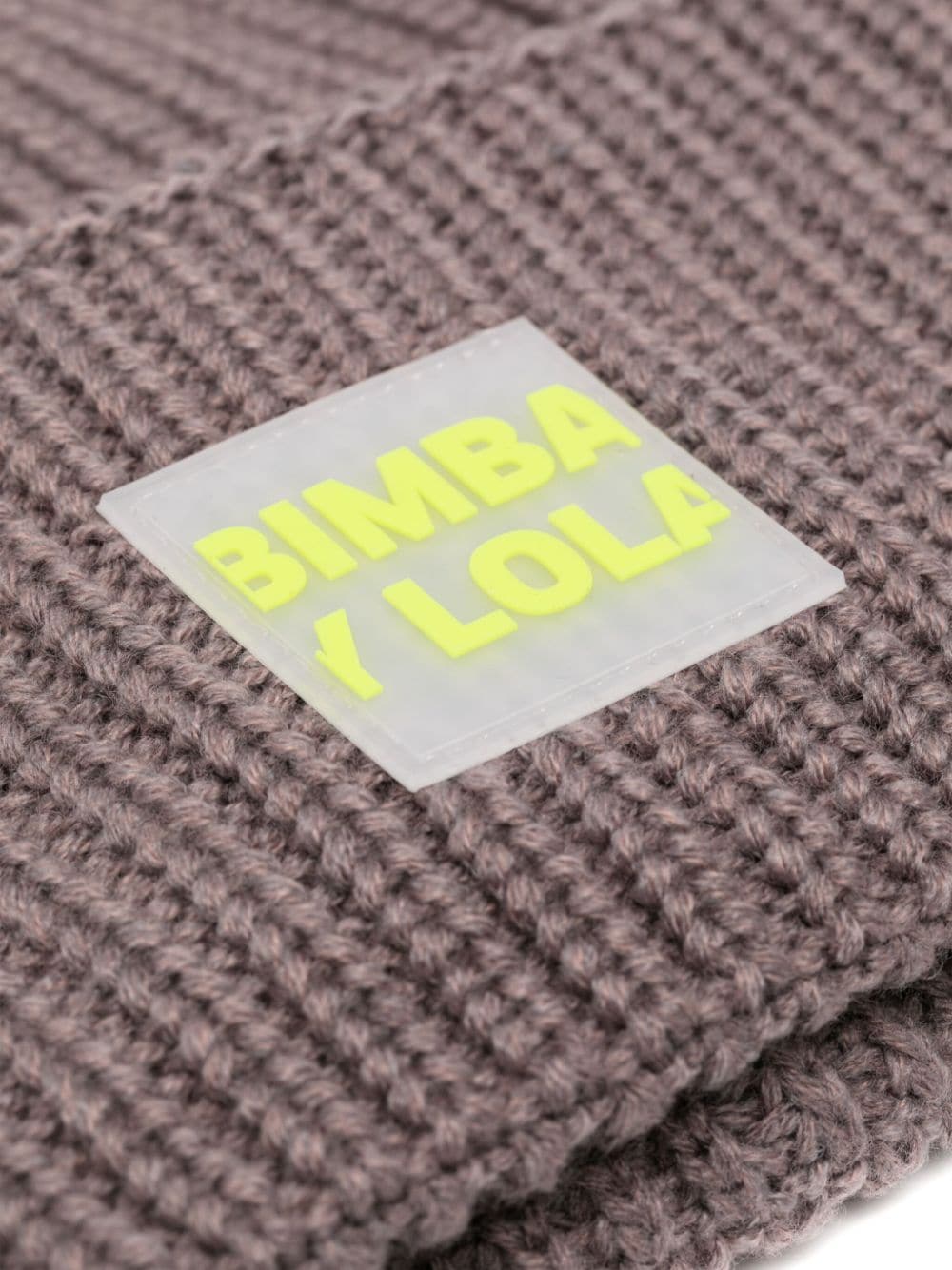 Shop Bimba Y Lola Logo-patch Ribbed-knit Beanie In Purple