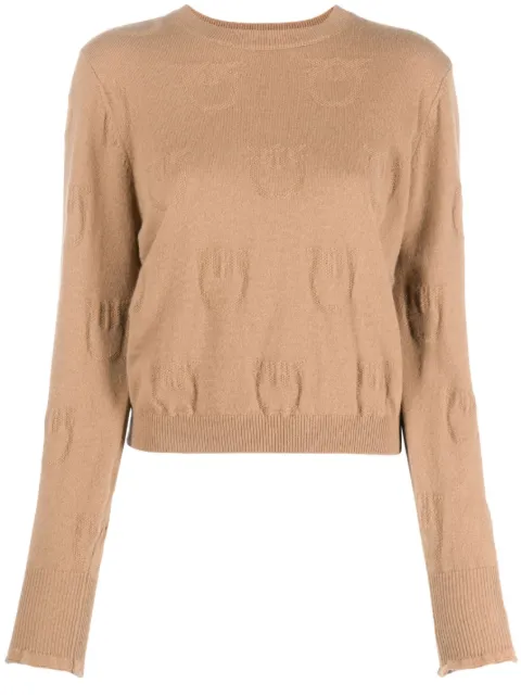 PINKO logo-debossed cashmere top