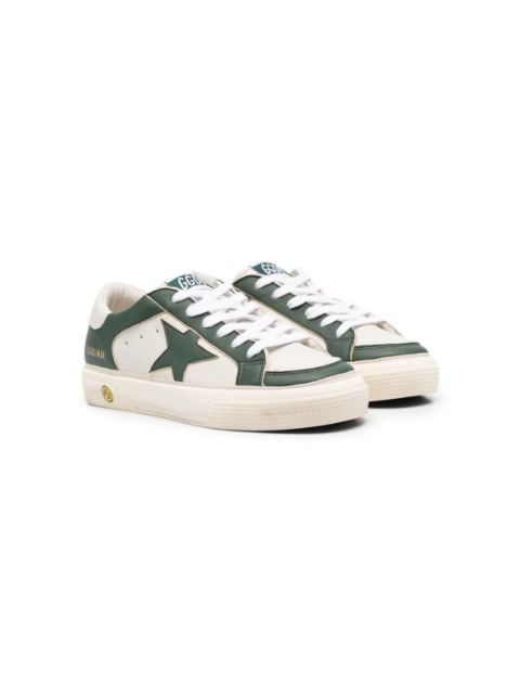 Golden Goose Kids May star-patch leather sneakers