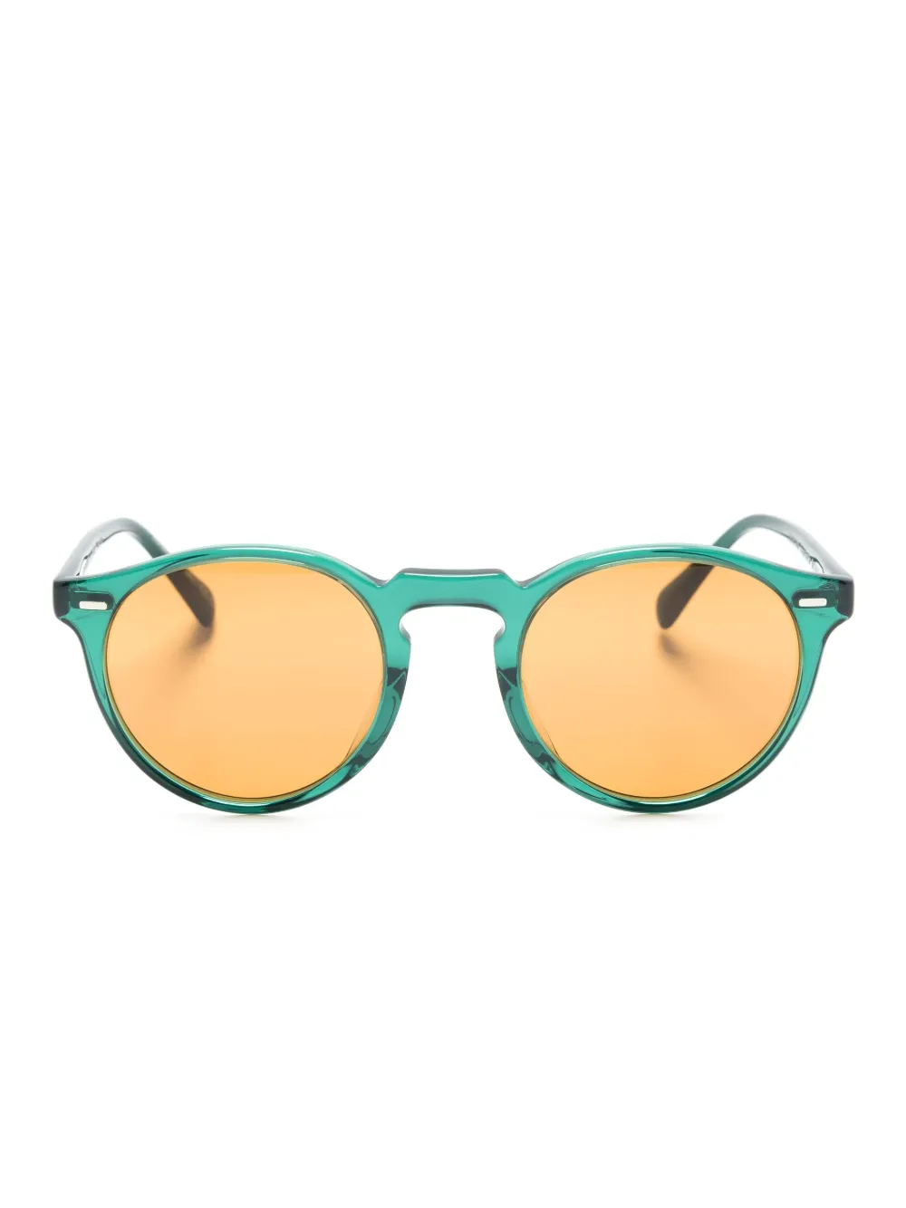 Oliver Peoples Zonnebril met doorzichtig rond montuur Groen