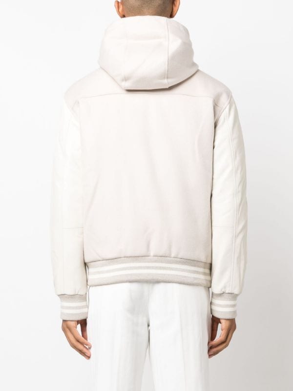 White hooded clearance bomber jacket