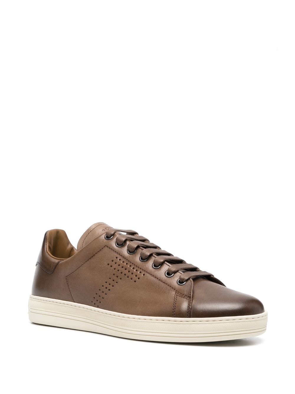 Shop Tom Ford Lace-up Low-top Sneakers In Brown