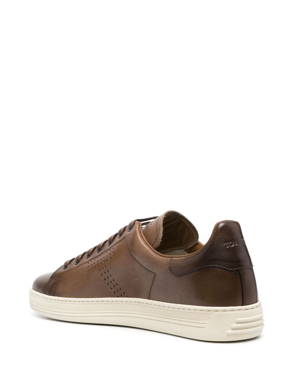 Shop Tom Ford Lace-up Low-top Sneakers In Brown