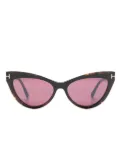 TOM FORD Eyewear cat-eye double-frame sunglasses - Green