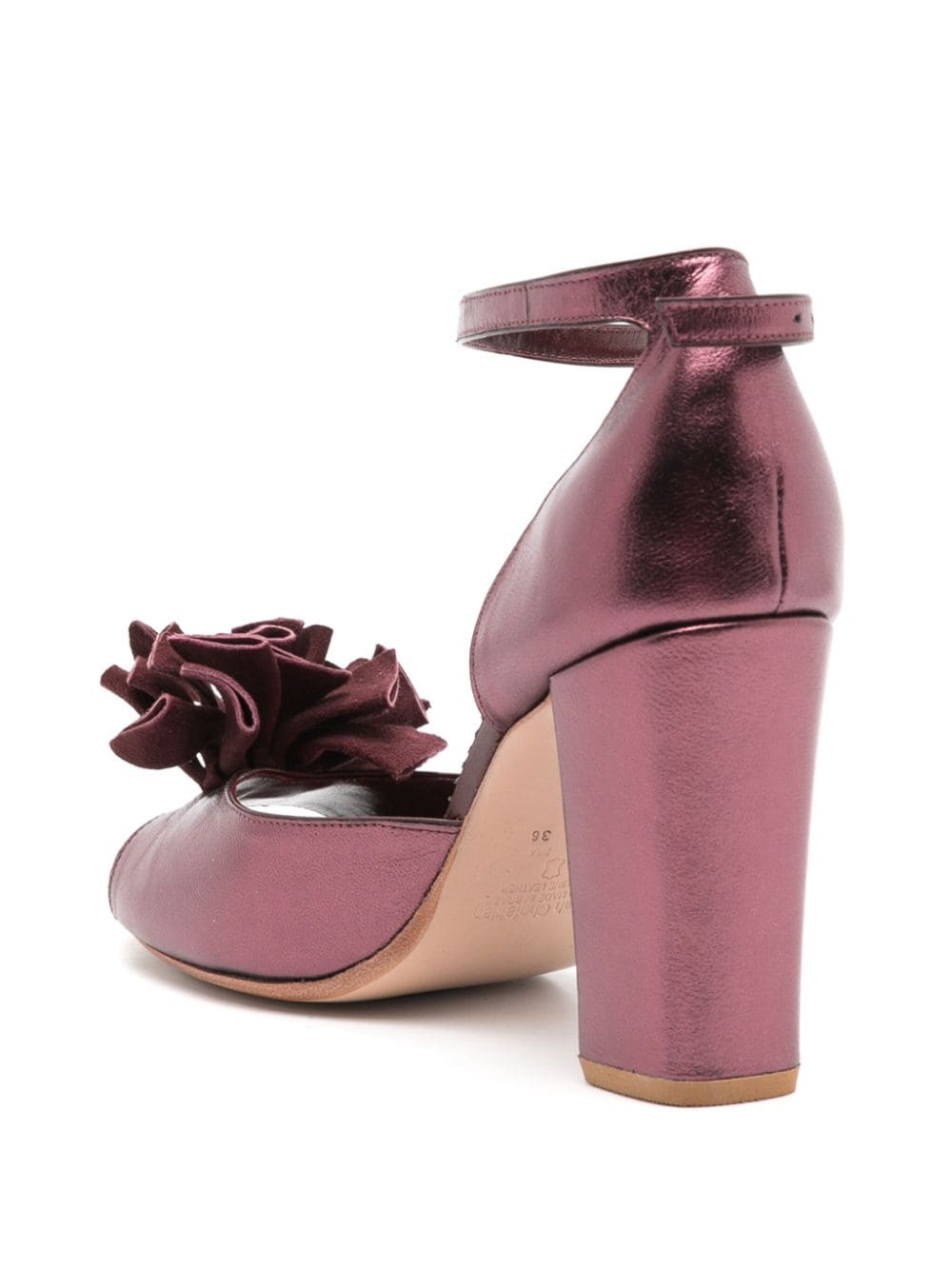Shop Sarah Chofakian Chantilly 75mm Metallic Sandals In Purple
