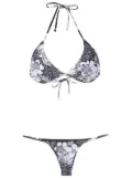 Amir Slama floral-print bikini set - Black
