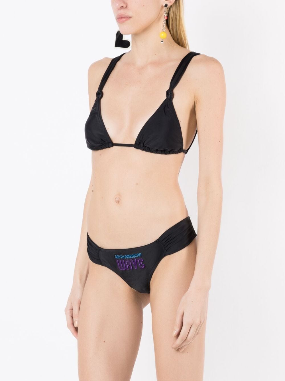 Shop Amir Slama X New Era South American Wave Bikini In Black