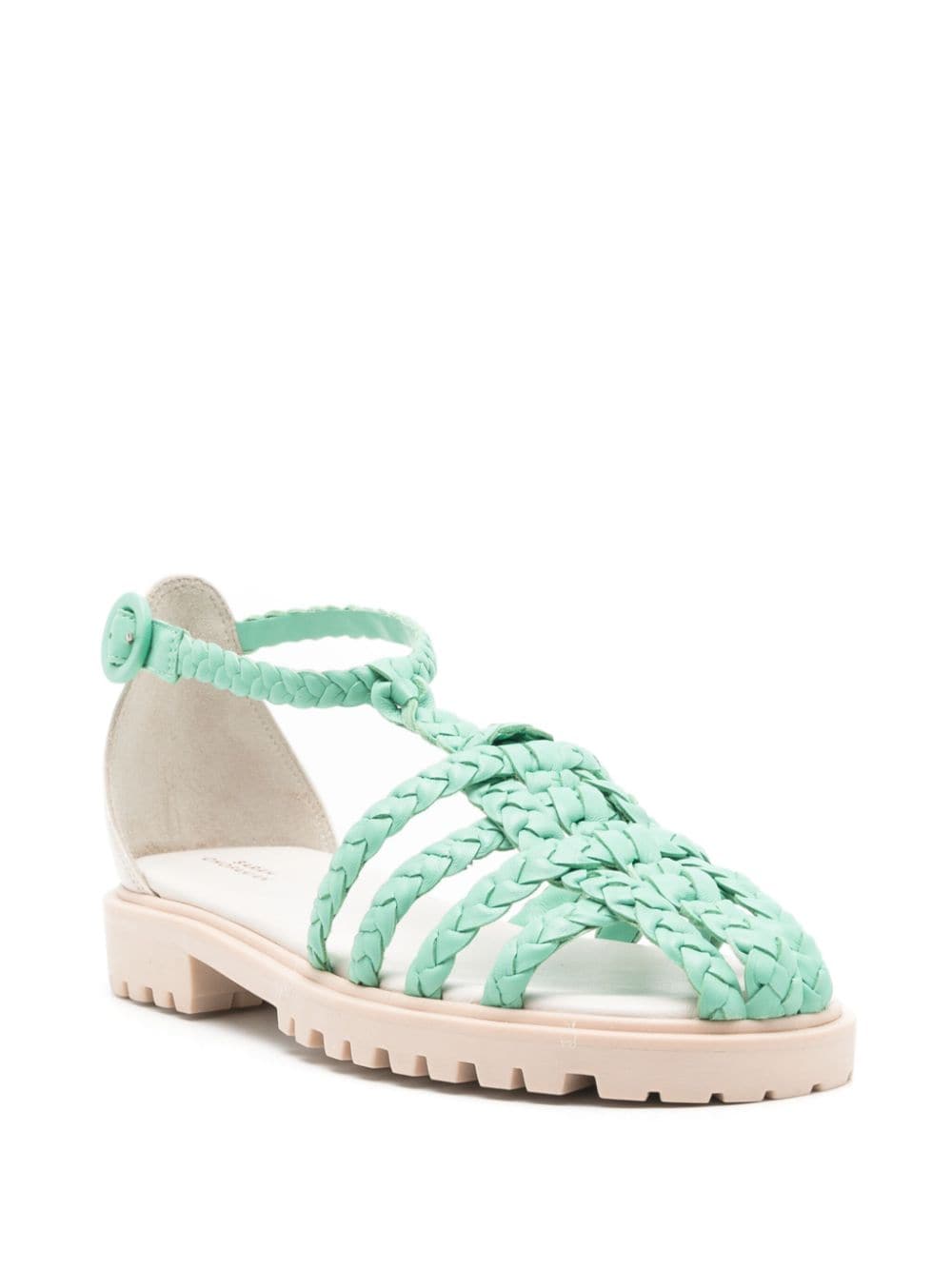 Shop Sarah Chofakian Flanner Caged Braided Sandals In Green