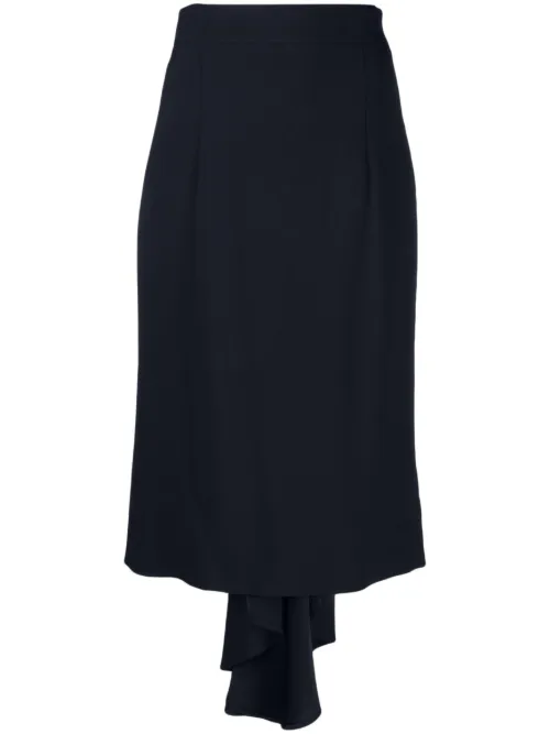 Jupe mi-longue asymétrique à design plissé - Moschino - Modalova