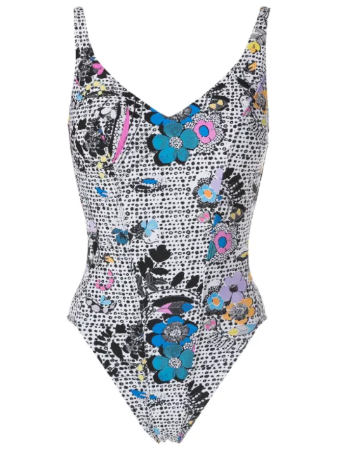 Amir Slama graphic-print scoop-back swimsuit 